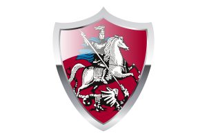 Moscow Flag with Medieval Heater Shield flag