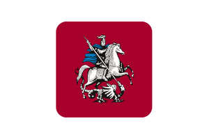 Moscow Flag Square Rounded Shape flag