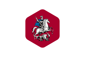 Moscow Flag Rounded Hexagon Shape flag