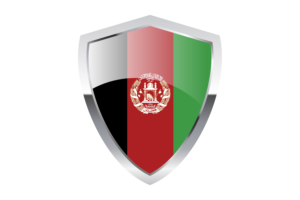 Afghanistan Flag with Pointed Triangular Shield flag