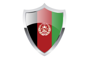 Afghanistan Flag with Medieval Heater Shield flag
