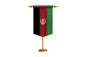 Afghanistan Flag Illustration with Stand flag