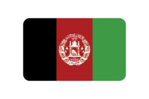 Afghanistan Flag Rectangle Rounded Shape flag