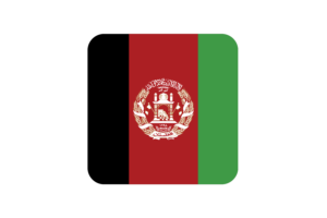 Afghanistan Flag Square Rounded Shape flag