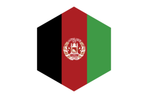 Afghanistan Flag Hexagon Shape flag