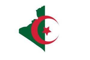 Algeria Map with Flag flag