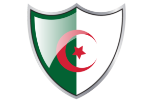 Shield with Flag of Algeria flag