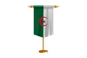 Algeria Flag Illustration with Stand flag
