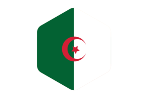 Algeria Flag Rounded Hexagon Shape flag