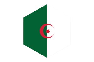 Algeria Flag Hexagon Shape flag