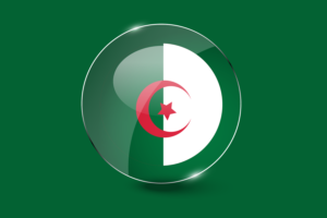Algeria Flag Glossy Round Button flag