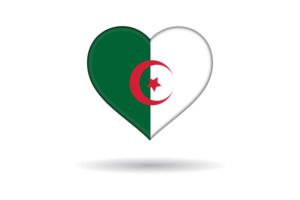 Love of Algeria Heart Shape flag