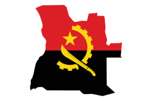 Angola Map with Flag flag