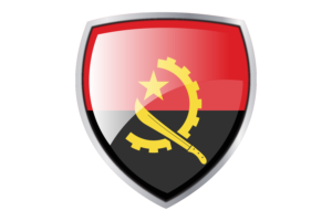 Angola Flag Couche Heraldic Shield flag