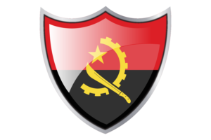 Shield with Flag of Angola flag