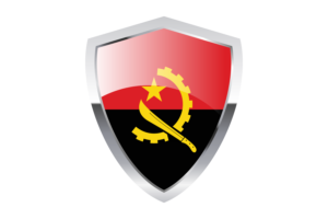 Angola Flag with Pointed Triangular Shield flag