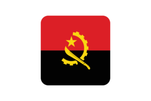 Angola Flag Square Rounded Shape flag