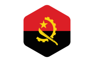 Angola Flag Rounded Hexagon Shape flag