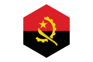 Angola Flag Hexagon Shape flag