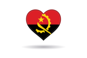 Love of Angola Heart Shape flag