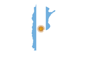 Argentina Map with Flag flag