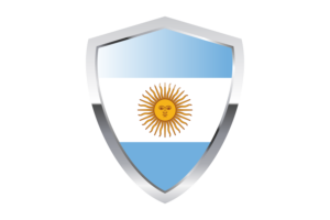 Argentina Flag with Pointed Triangular Shield flag