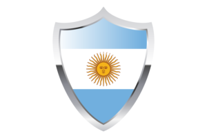 Argentina Flag with Medieval Heater Shield flag