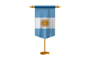 Argentina Flag Illustration with Stand flag