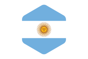 Argentina Flag Rounded Hexagon Shape flag