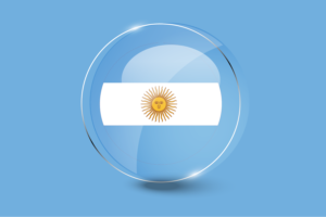Argentina Flag Glossy Round Button flag