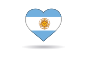 Love of Argentina Heart Shape flag