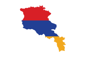 Armenia Map with Flag flag