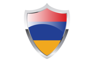 Armenia Flag with Medieval Heater Shield flag