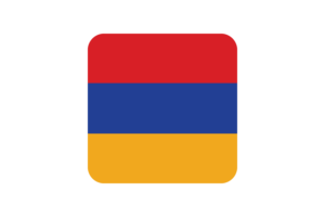 Armenia Flag Square Rounded Shape flag