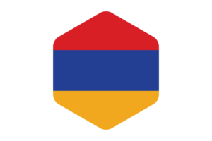 Armenia Flag Rounded Hexagon Shape flag