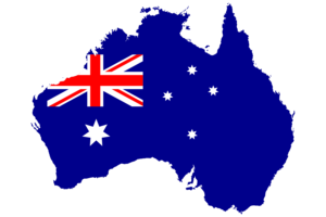 Australia Map with Flag flag