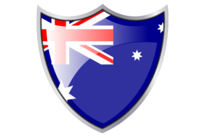 Shield with Flag of Australia flag