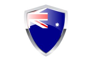Australia Flag with Pointed Triangular Shield flag