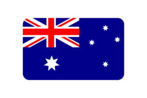 Australia Flag Triangle Rounded Shape flag
