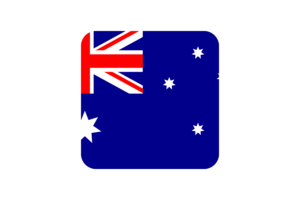 Australia Flag Square Rounded Shape flag
