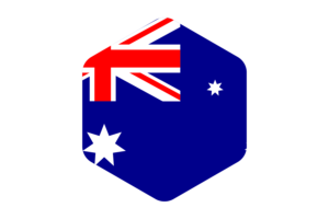 Australia Flag Rounded Hexagon Shape flag