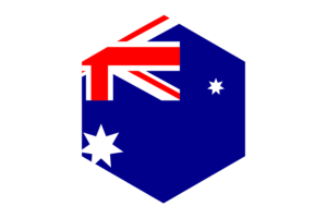 Australia Flag Hexagon Shape flag