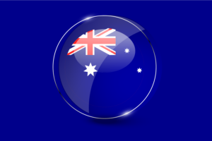 Australia Flag Glossy Round Button flag