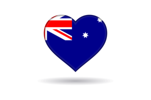 Love of Australia Heart Shape flag