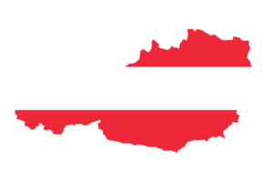 Austria Map with Flag flag