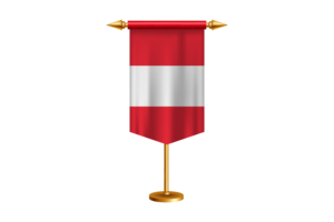 Austria Flag Illustration with Stand flag