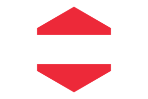 Austria Flag Hexagon Shape flag