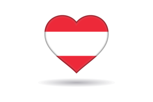 Love of Austria Heart Shape flag