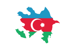 Azerbaijan Map with Flag flag