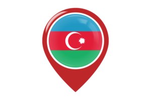 Azerbaijan Flag Map Pin Icon flag